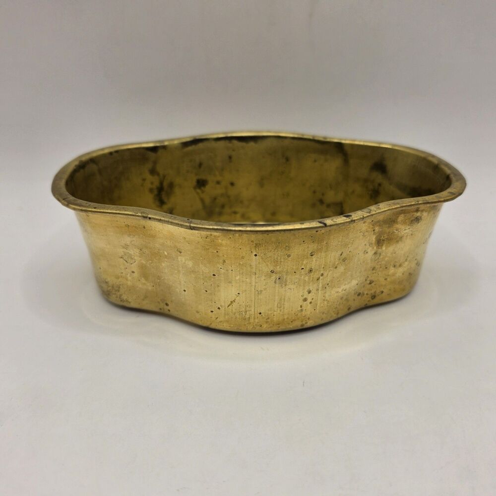 Vintage Brass Oval Teleflora Plant Pot Liner 6.5'' Korea